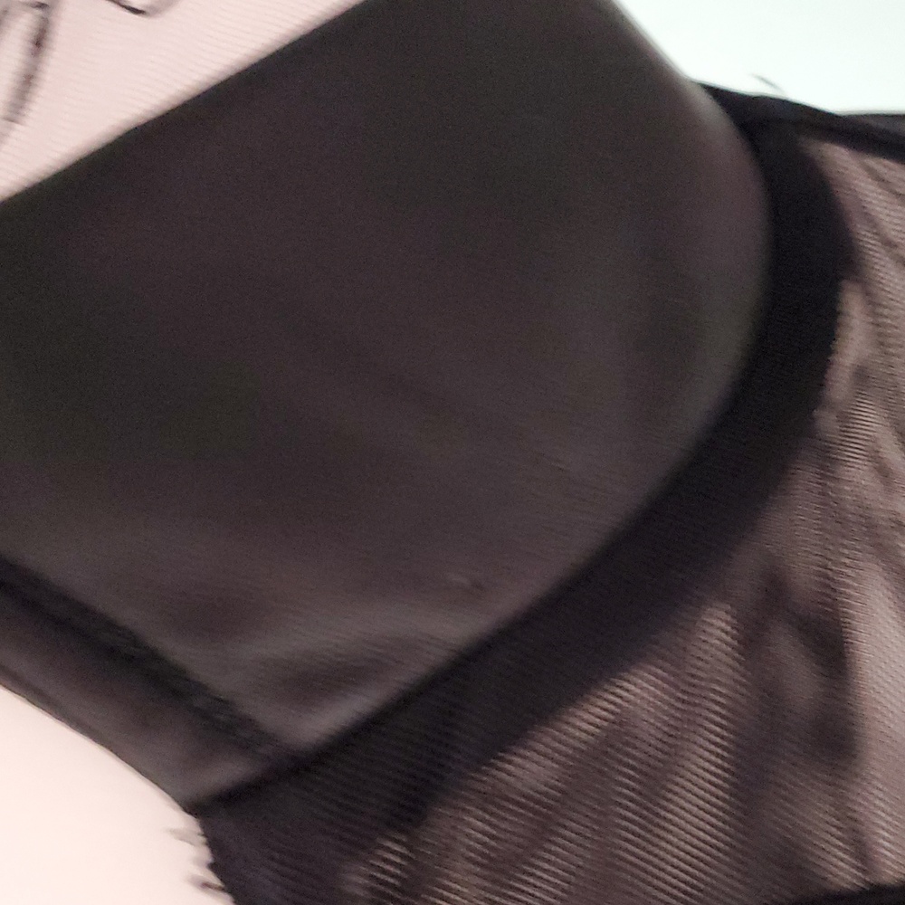 Victoria Secret Bra Longline Vegan Leather & Lace Love Embroidered Underwire - Picture 8 of 12